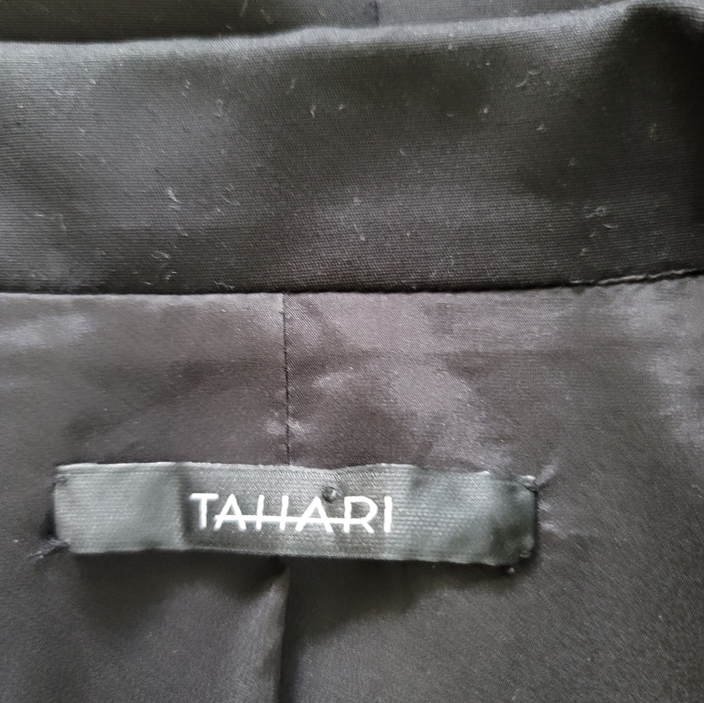 Tahari True Black Stretch Cotton Three Button Career Blazer Size Large - Picture 13 of 14